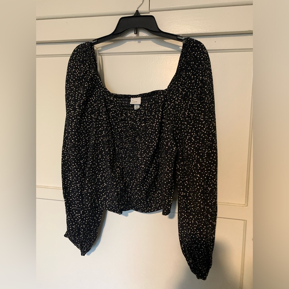 A new day cropped polka dot blouse size XL